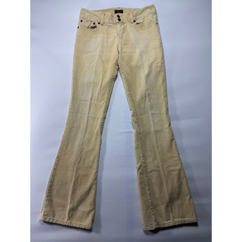 Abercrombie & Fitch Women's Flare Leg Tan Corduroy Pants Size 0 (28x30) *READ**